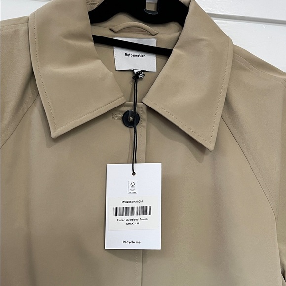 Reformation Olive-Tan Trench Coat with Button Front - Picture 4 of 10